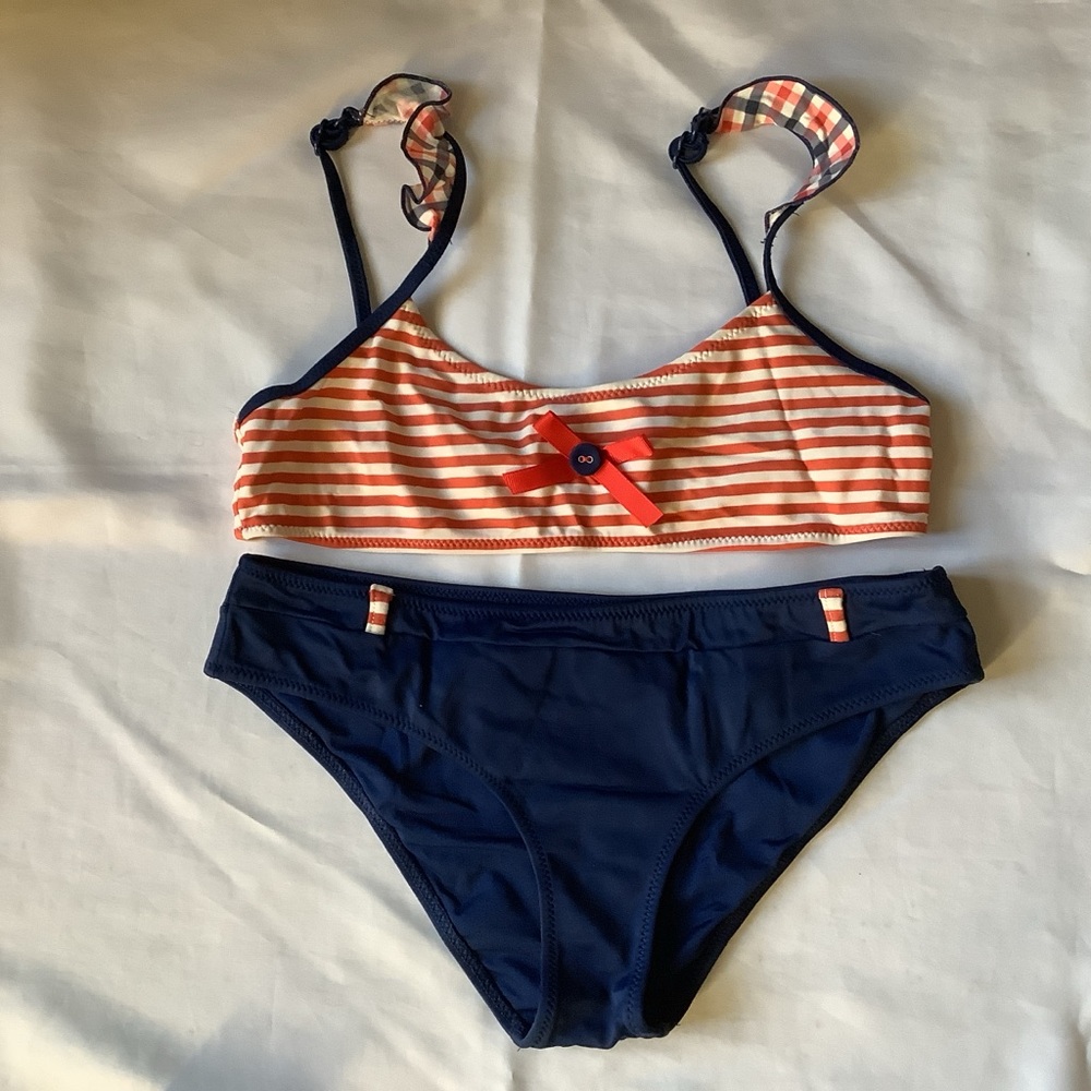 Calzedonia Baby Sea Striped Bikini Set with Bow Accent girls 10 years of…